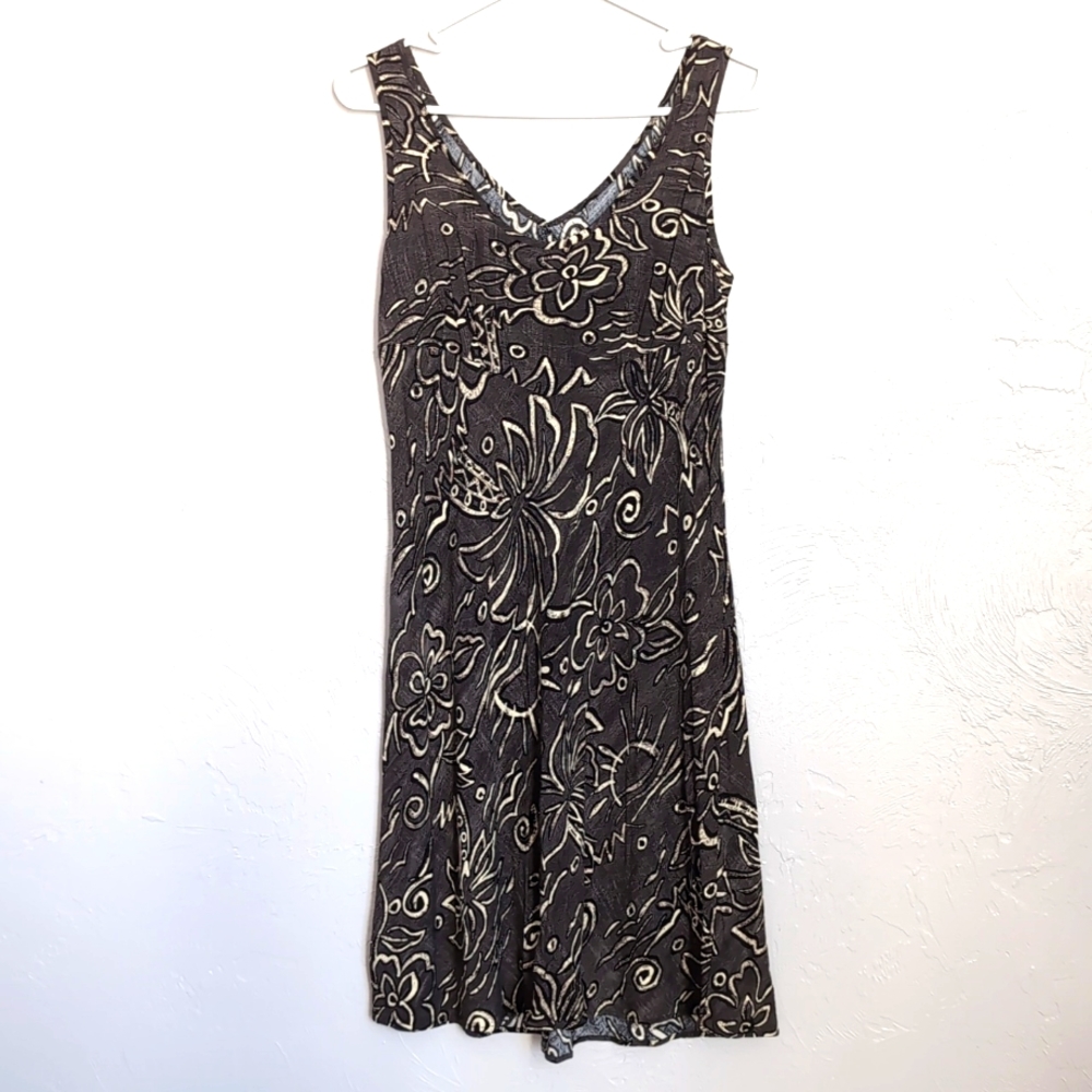 Hula Moon by Jams World Bias Cut Tropical Sun Dress Women's Size Small